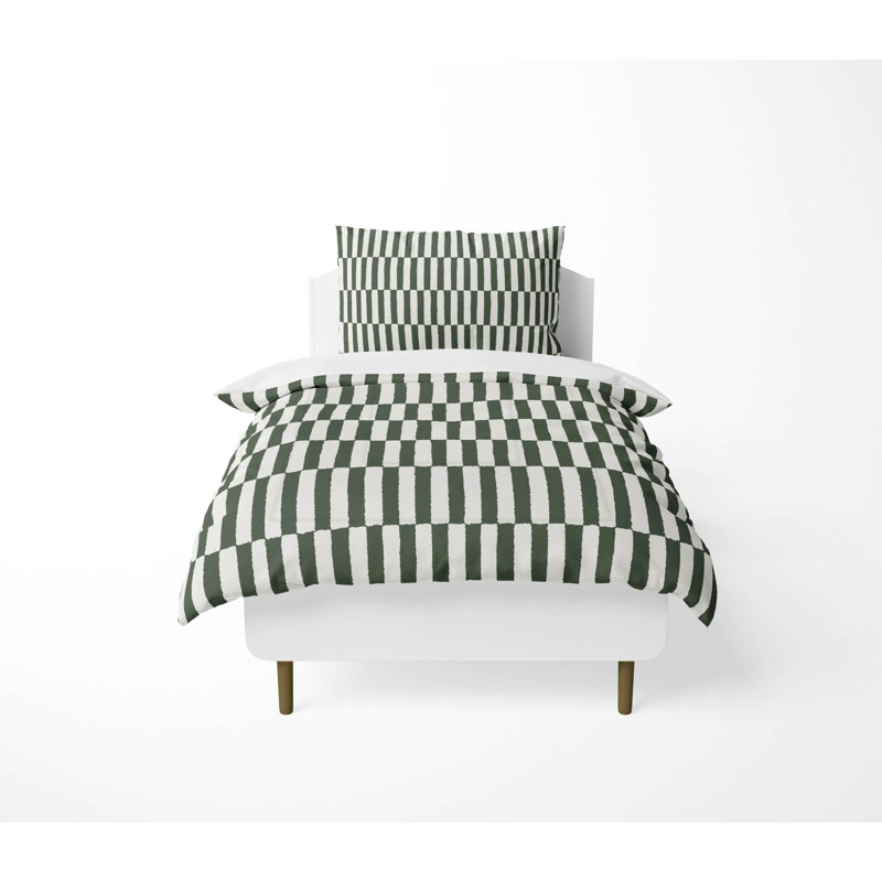 Ensemble d'édredon léger Off Stripe, Vert