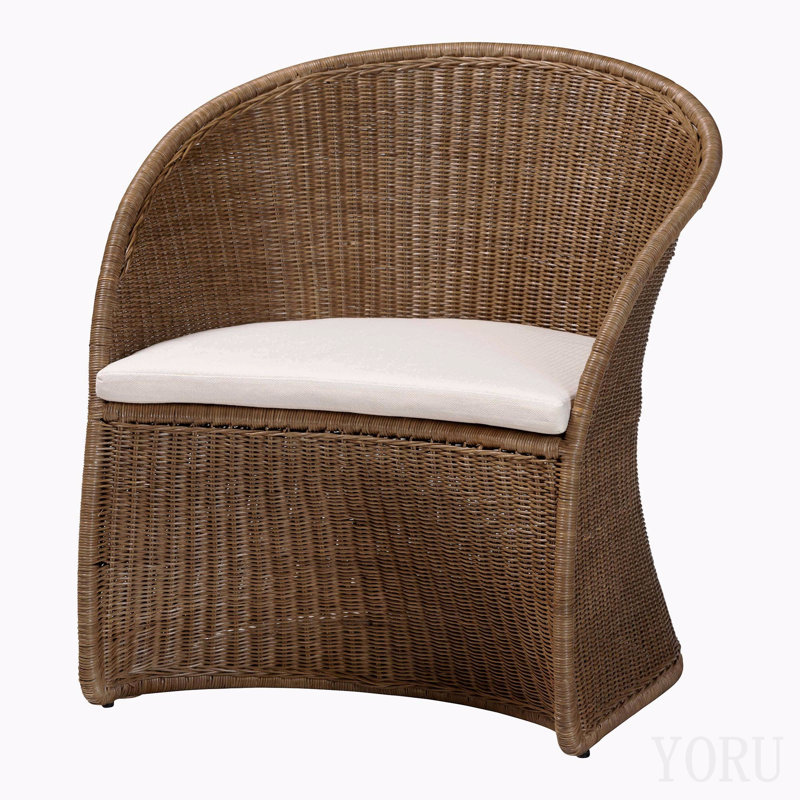 Fauteuil d'appoint bohémien en rotin gris délavé