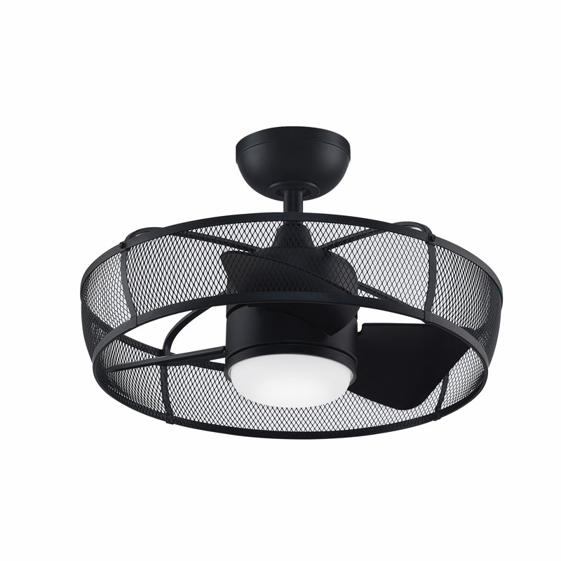 Sleek Black 20" Smart Chandelier Ceiling Fan with LED Light