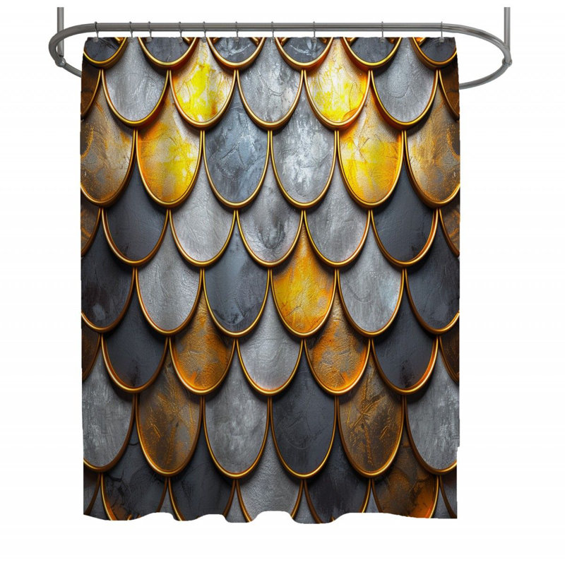 Scaly Texture Abstract Shower Curtain, 70" W x 93" L