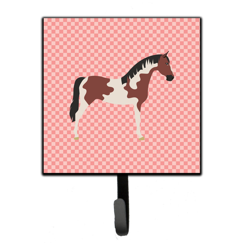 Torkom Metal Wall Organizer with Key Hooks, Pink