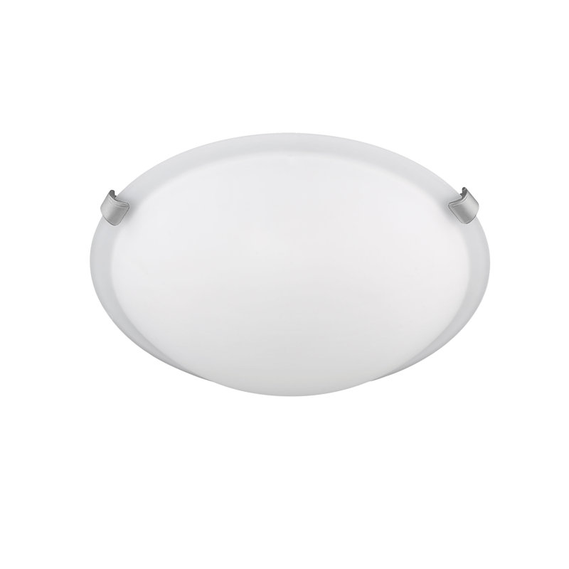 Plafonnier semi-encastré 2 lumières 12 "avec nickel satiné ou bronze huilé