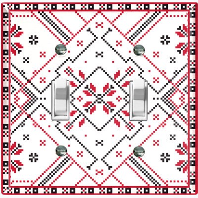 Patterned 2 - Gang Toggle Light Switch Standard Wall Plate