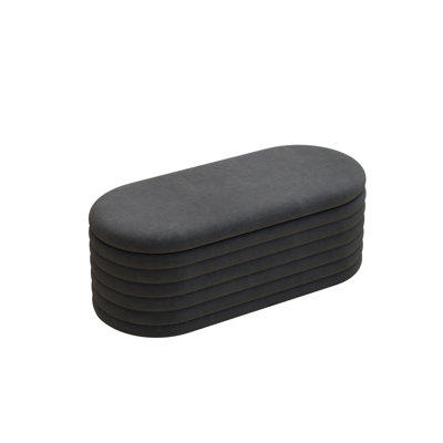 Storage Chenille Ottoman Bench Upholstered Fabric Storage Bench End Of Bed Stool With Safety Hinge For Bedroom, Living Room, Entryway, Closet, 40-Inch by George Oliver