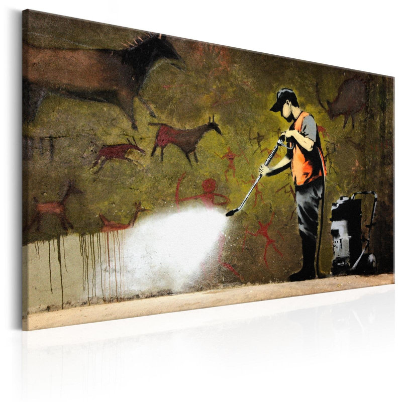 Tews Banksy Cave, reproduction de peinture sur toile 5 pièces, H 16 po x l 24 po x P 0,7 po