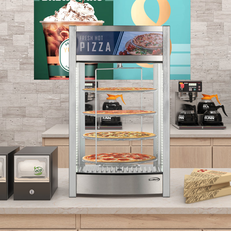 Réchaud à pizza commercial 18 po pour tartes 12 po avec 4 supports rotatifs en acier inoxydable (km-HPD4-12)