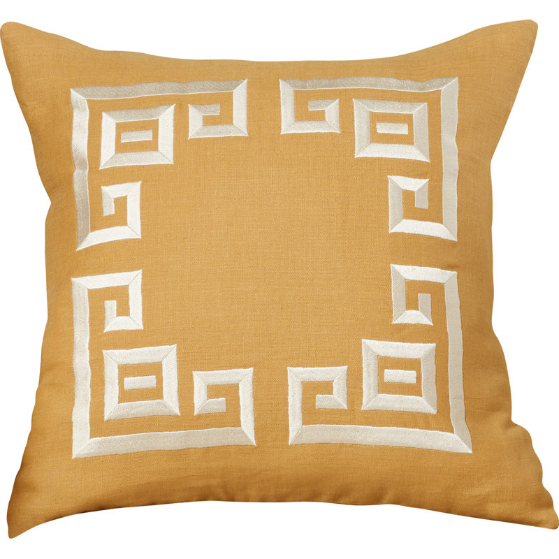  Linen Throw Pillow, Light Gray/Beige, 20" H x 20" W x 4" D