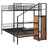 Twin Over Full Bunk Bed With Storage Stairs And Shelves-513136267