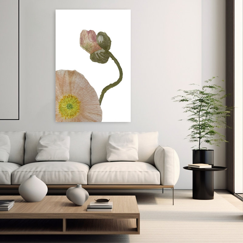 Art contemporain Art contemporain coquelicot, H 60 po x l 40 po