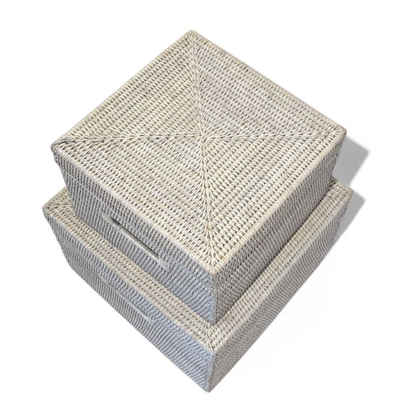 Wicker Decorative Basket Set, White Wash