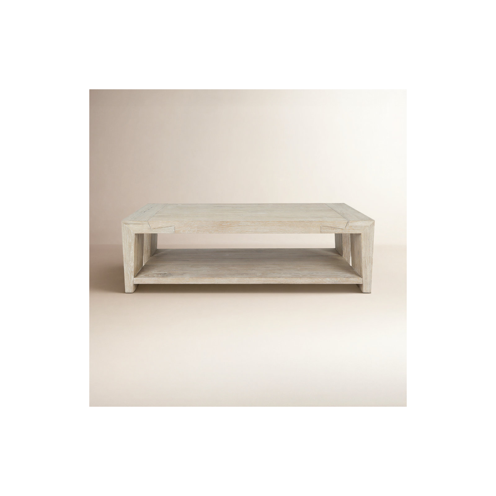 Alena Reclaimed Oak Coffee Table, Beige Wood