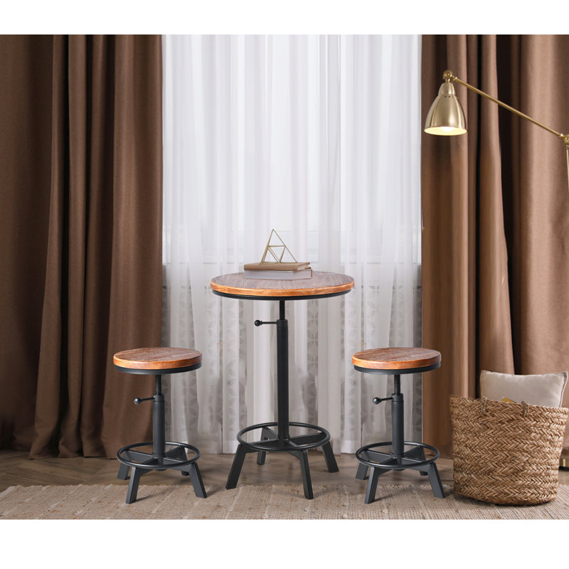Ensemble de salle à manger en bois massif de pin Guyden, H 30 po x L 23,6 po x l 23,6 po