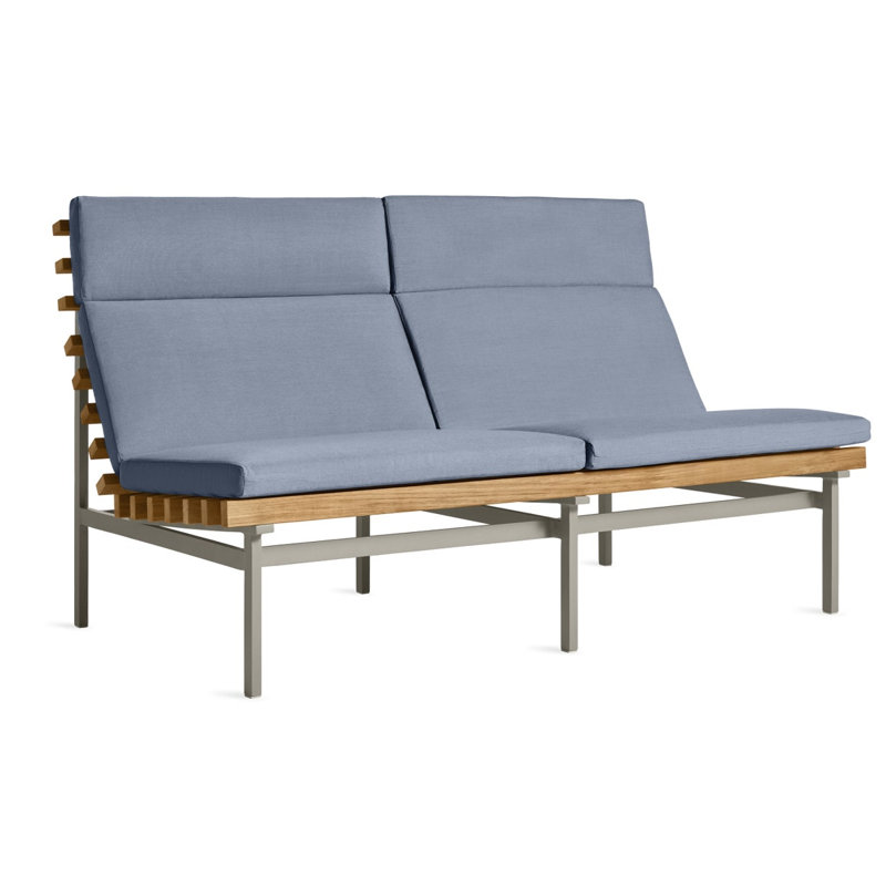 Perch Outdoor 2 - Seat Loveseat, Charcoal, Sunbrella Haze