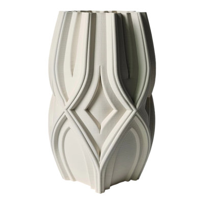 Valencia Sculpted Textured Stoneware Vase With Geometric Curves In Modern Matte Finish