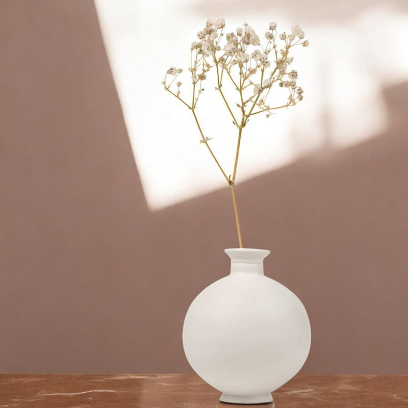 Aaidah Glass Decorative Urns & Jars, Cream