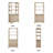 Tall Bookcase with 3 Open Shelves and 2-Door Storage Cabinet, Natural Wood Finish-987300743