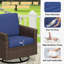 Ensemble de conversation d'extérieur 5 pièces en osier brun avec pivot courbé, table d'appoint et repose-pieds 5 pièces-667822734