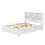 Lit plateforme en bois avec tête de lit bibliothèque, luminaire encastré, station de charge et 2 tiroirs latéraux-1853345371-1853345370