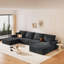 Canapé modulaire surdimensionné Boneless, canapé en U avec velours côtelé et méridienne convertible, repose-pieds confortable avec espace de rangement, repose-pieds en nuage pour le salon, appartement (beige, forme en U)-1902851239