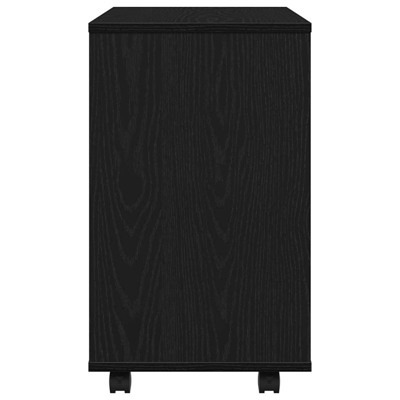 Side Table Engineered Wood Small Side Table Rectangular, Black Oak