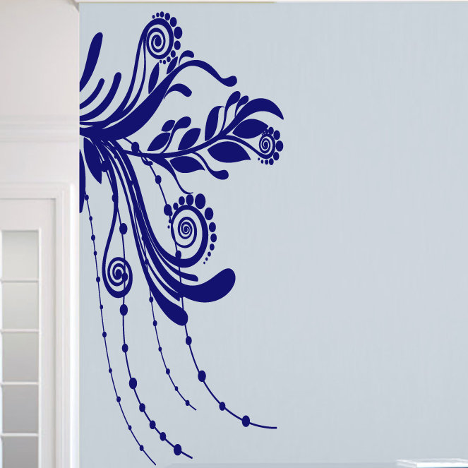 Décalcomanie murale en coin, Bleu marine