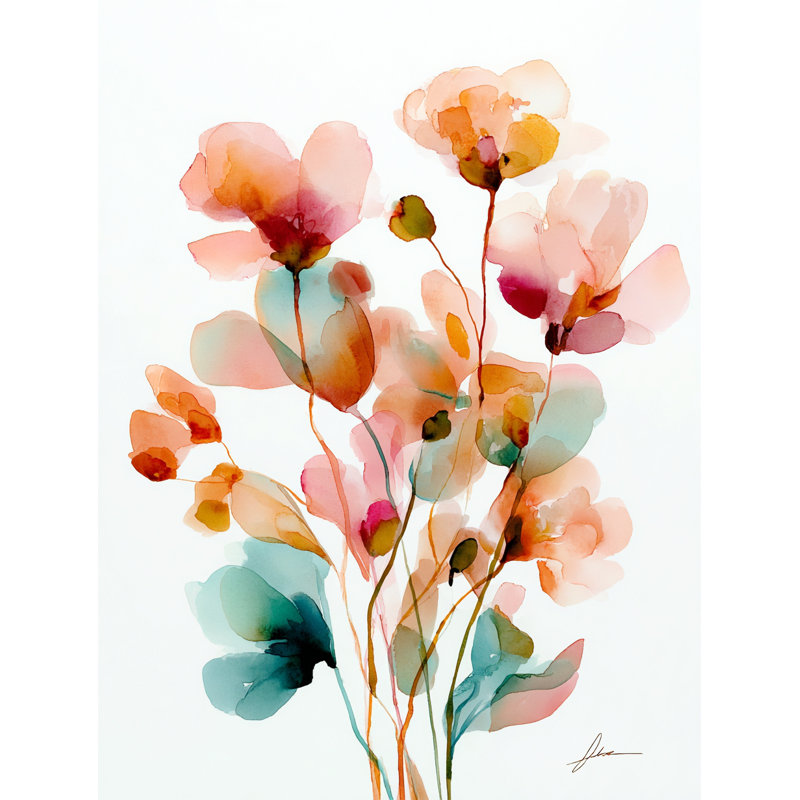 «Ethereal Blossoms - Mixed Flowers», art sur toile