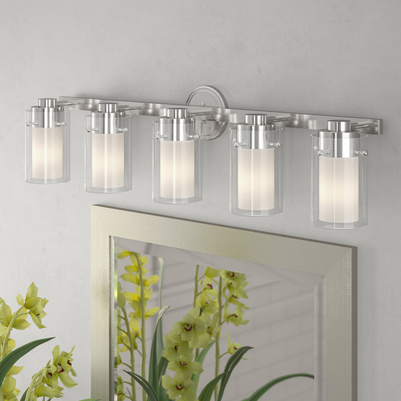 Éclairage de salle de bain à intensité variable 5 lumières Edene, Chrome poli