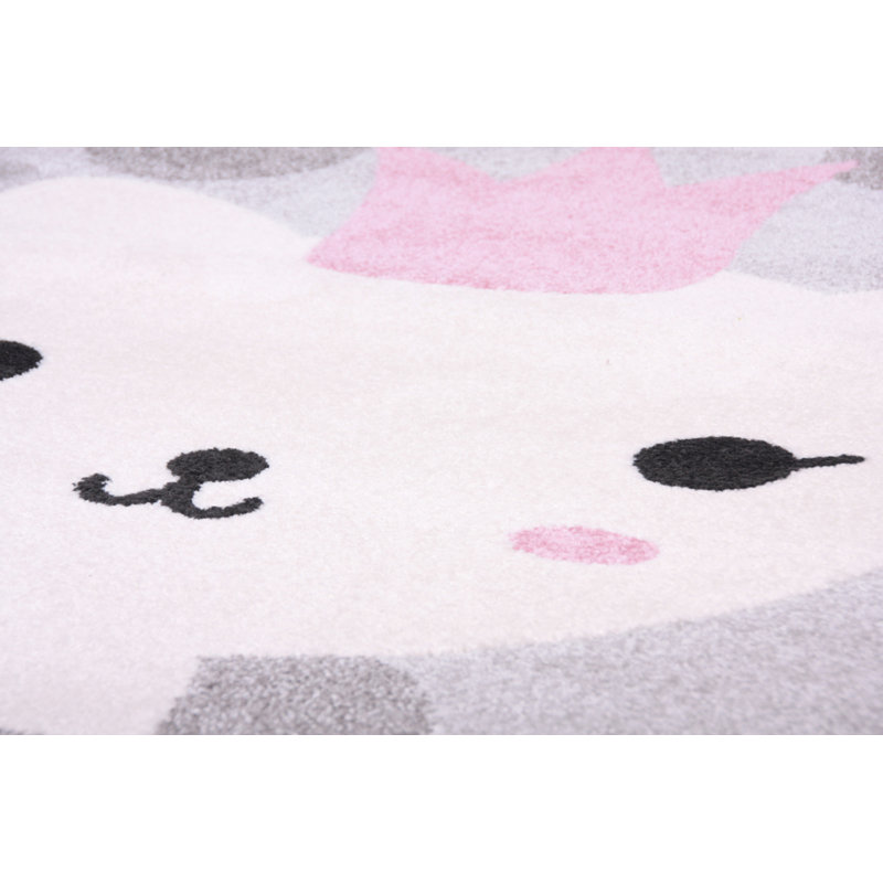 Calvin Polka Polypropylene Grey/White Indoor Rug