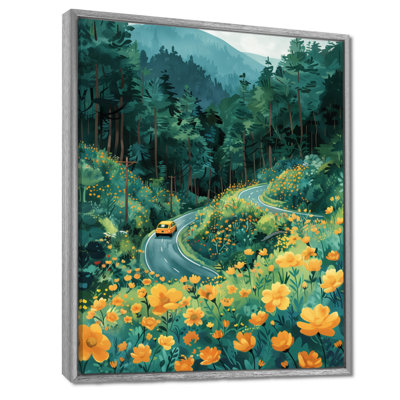 «Green Mountain Summer Flower Meadows III - Landscape Mountains», art mural