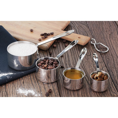 New Star Food Service 4-Pieces Stainless Steel Measuring Cup Set