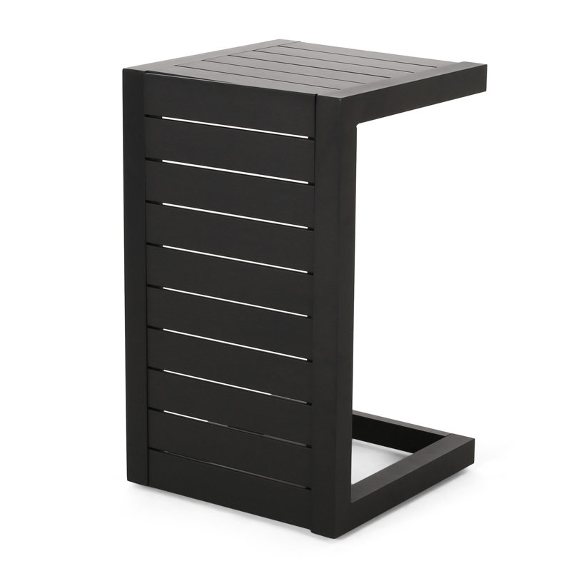 Outdoor Matte Black Side Table Made From Aluminum Patio In Style