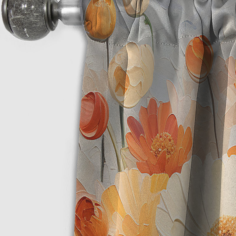 Kaitlin - Rideau souci - Rideau occultant à motif floral - 1 panneau, L 52 po x L 63 po