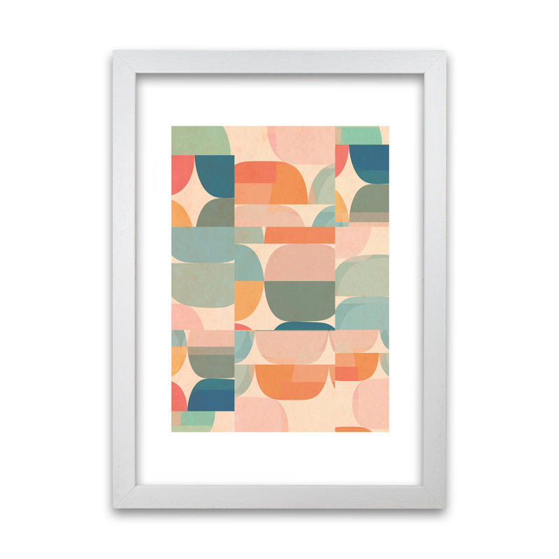 Abstract Pastel A - Print, White Frame, 59cm H x 42cm W x 3cm D