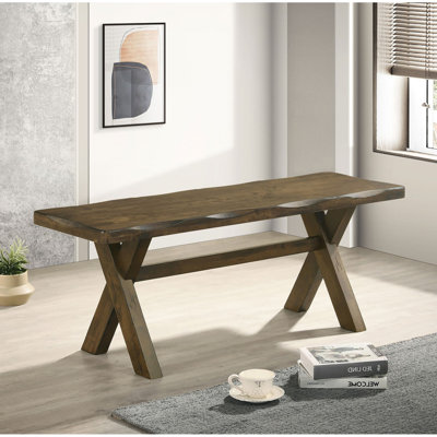 Banc de salle à manger en bois 47 po, muscade noueuse