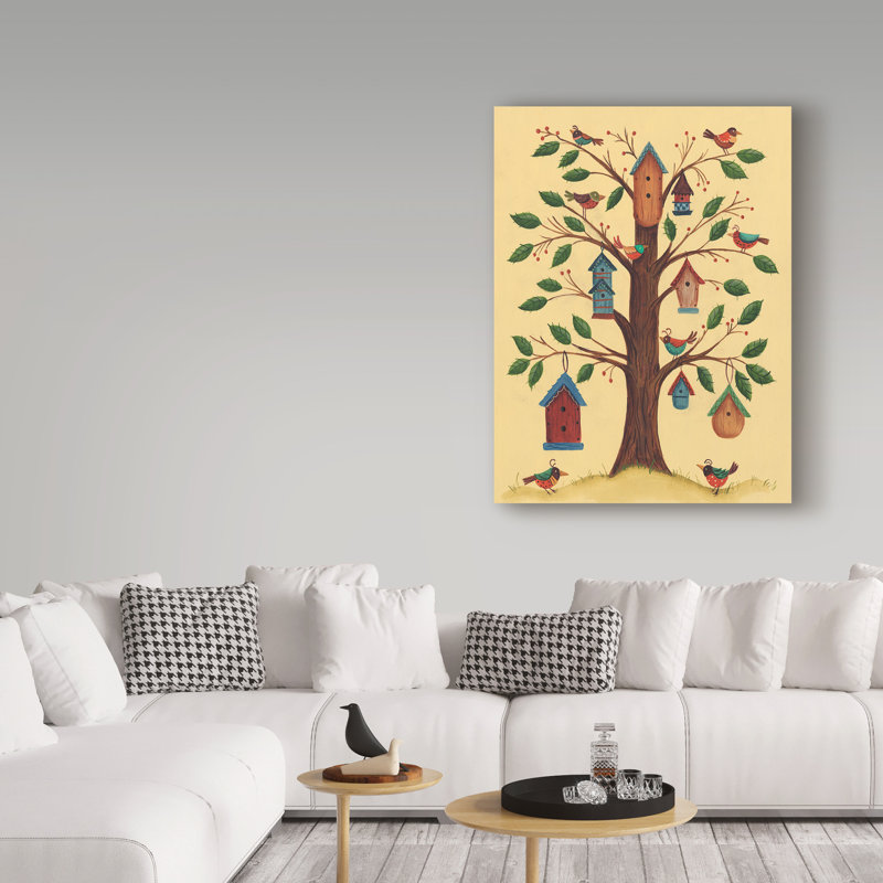« nichoir tree », art sur toile, H 19 po x l 14 po x P 2 po