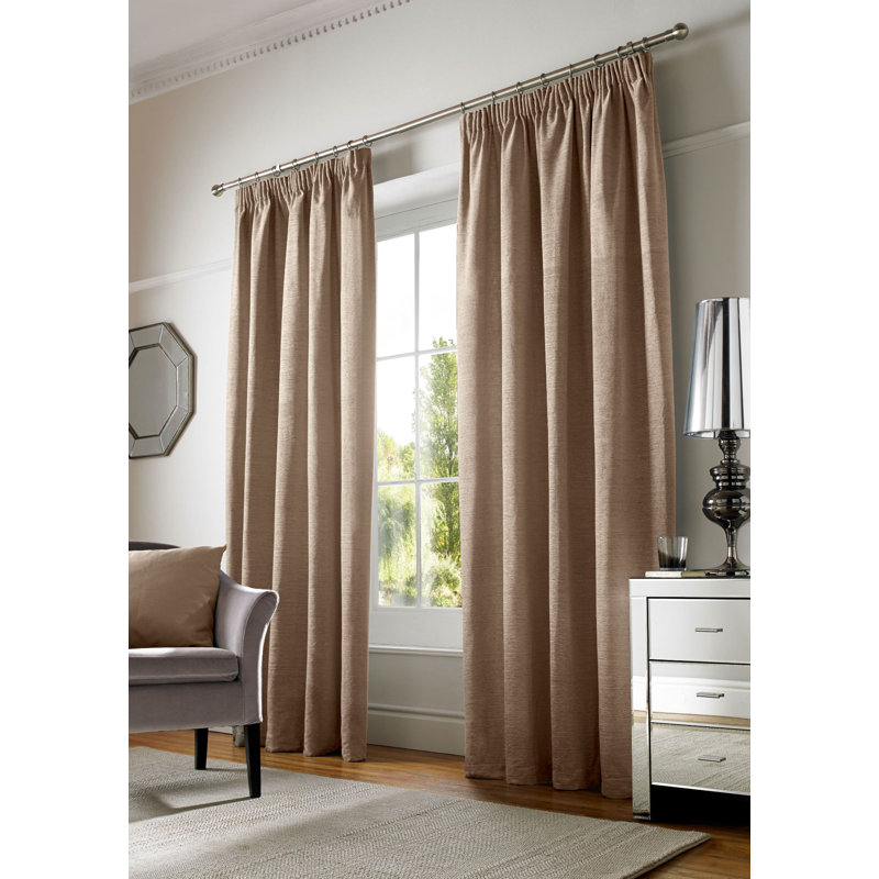 Juanita Semi Sheer Curtain, Latte, 116 W x 182 D cm