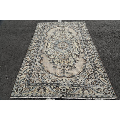 Tapis de luxe, grand tapis de 5,4 x 8,5 pi, tapis turc, tapis rétro, tapis tissés à la main beige, tapis modernes