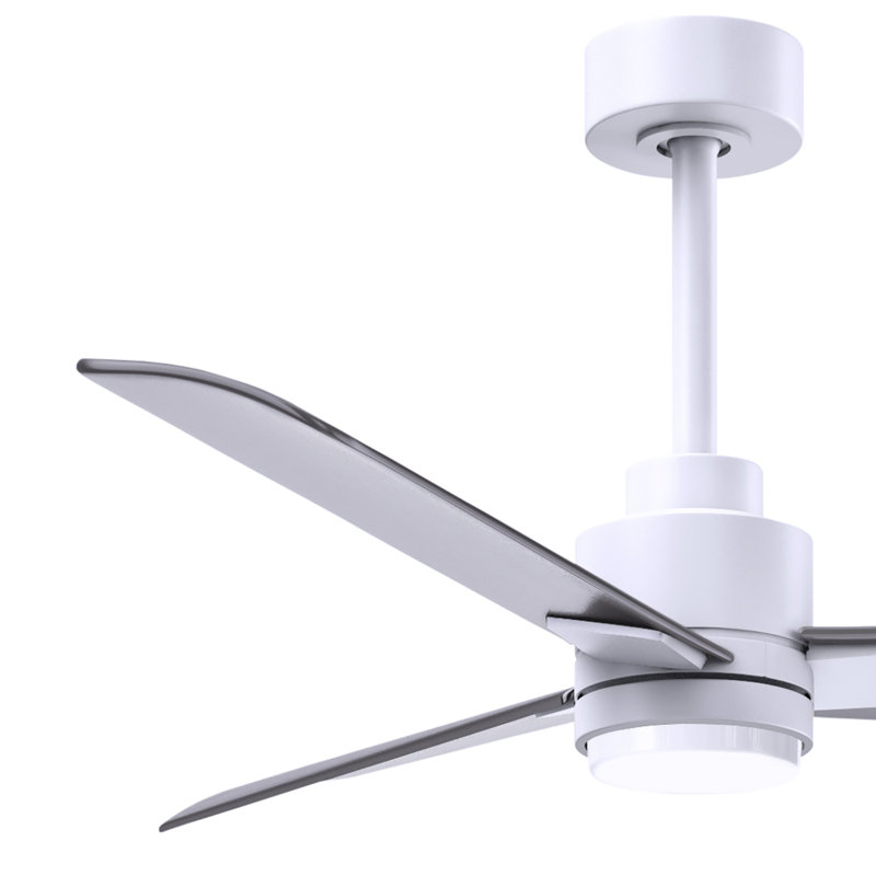 Ventilateur de plafond Alessandra, Blanc mat, 42", Nickel brossé