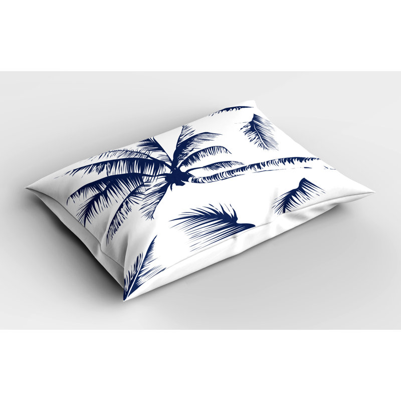 Ambesonne Psychedelic Pillow Sham 2 Pack Coconut Palm Tree Indigo, 20"H x 26"W