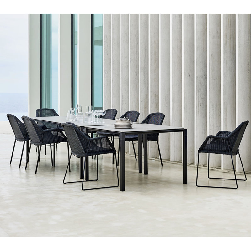 Pure Outdoor Dining Table, 39.4" W x 59.1" L x 29.5" H, Lava Gray/Concrete Gray