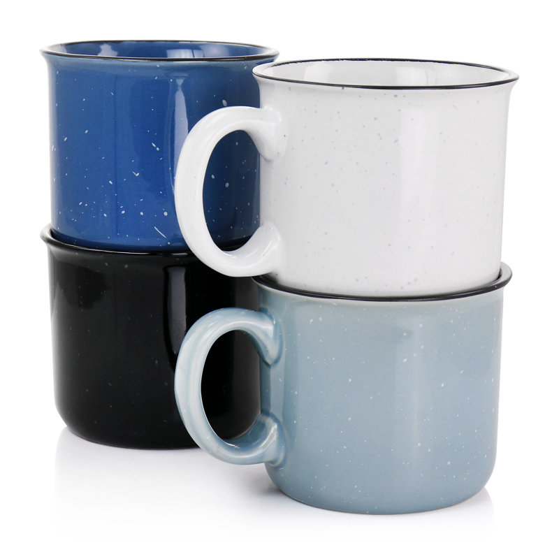 Mr. Coffee Mr. Colebrook Speckled Stoneware 18Oz 4 Piece Mug Set In Assorted Colours