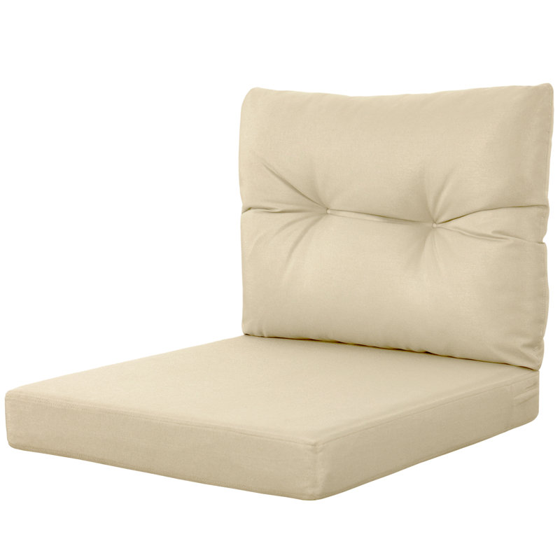 Ensemble de coussins de causeuse d'extérieur épais pour coussins de chaise de patio de remplacement imperméables (beige)