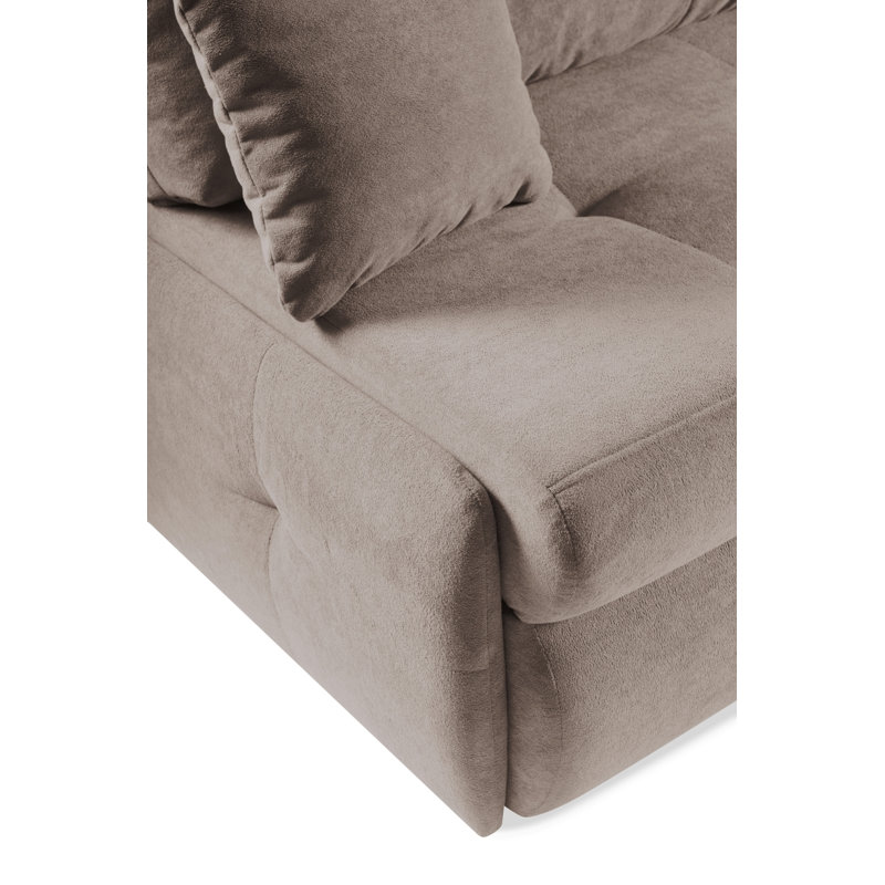 Tassie 4 Seater Velvet Sofa Bed, BEIGE