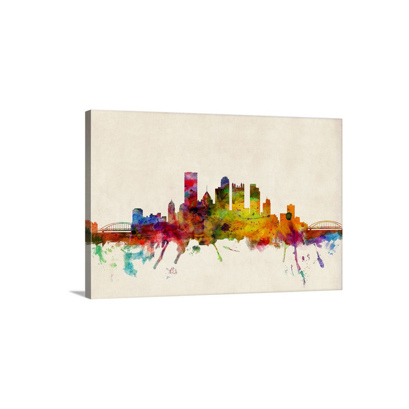 «Pittsburgh Skyline» par Francy, impression, H 20 po x l 30 po x P 1,5 po, Toile