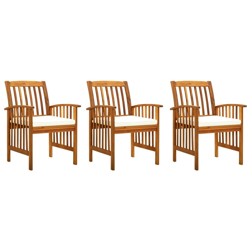 Chaise de patio avec coussin Aveigha, Crème / blanc
