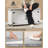 Farmhouse Shoe Storage Bench, 2 Tier Shoe Bench with Padded Seat Cushion & Barn Doors, Entryway Bench with Adjustable Shelf, Shoe Cabinet for Living Room, Bedroom-509003231-534426314