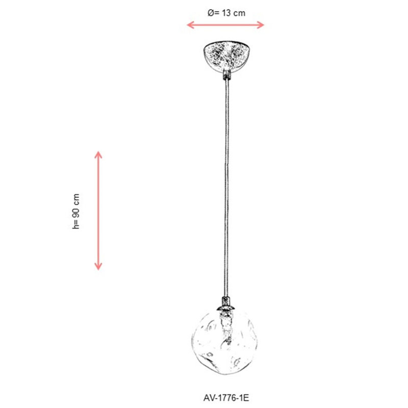 Luminaire suspendu sphère 1 lumière