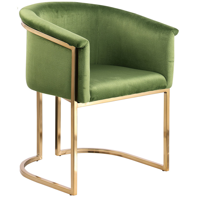 Izakeel 19'' H Velvet Upholstered Armchair, Olive Velvet