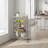 Kitchen Storage Cart with 4 Removable Baskets – Grey Frame & Beech Top, Utility Trolley on Wheels, Aadhav