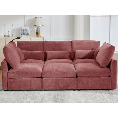 Canapé-lit modulaire en chenille de 85 po de largeur